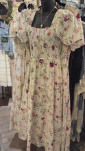 Load and play video in Gallery viewer, 6011- Floral Bell Sleeve Smocked Bust Midi Dress-FLORAL
