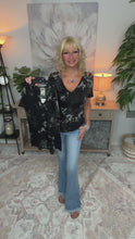 Load and play video in Gallery viewer, 5207-TIE DYE LASER CUT SLEEVE TOP-TIE DYE
