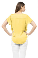 Load image into Gallery viewer, 3361- Flouncy Short Sleeve Blouse -LEMON
