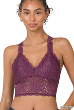 Load image into Gallery viewer, STRETCH LACE BRALETTE -EGGPLANT
