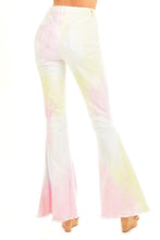 Load image into Gallery viewer, 717-RAINBOW TIE DYE BELL BOTTOM JEANS
