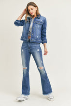 Load image into Gallery viewer, 3139-RISEN HIGH RISE DISTRESSED RAW HEM FLARE

