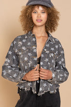 Load image into Gallery viewer, 1758- BLACK DENIM STAR JACKET
