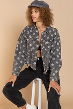 Load image into Gallery viewer, 1758- BLACK DENIM STAR JACKET
