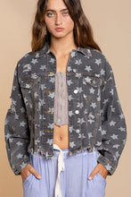 Load image into Gallery viewer, 1758- BLACK DENIM STAR JACKET
