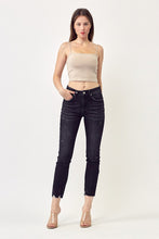 Load image into Gallery viewer, 1254-MID RISE RAW HEM SKINNY -BLACK
