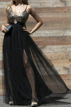 Load image into Gallery viewer, 1302-V NECK SEQUIN MAXI DRESS
