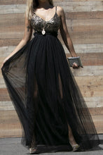 Load image into Gallery viewer, 1302-V NECK SEQUIN MAXI DRESS
