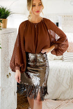 Load image into Gallery viewer, 1219- SEQUIN FRINGE SKIRT
