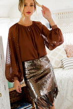 Load image into Gallery viewer, 1219- SEQUIN FRINGE SKIRT
