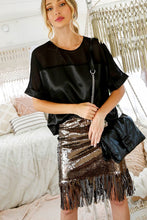 Load image into Gallery viewer, 1219- SEQUIN FRINGE SKIRT
