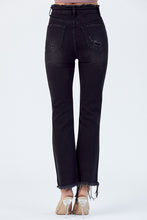 Load image into Gallery viewer, 1253-HIGH RISE FRAY WAIST STRAIGHT LEG JEANS
