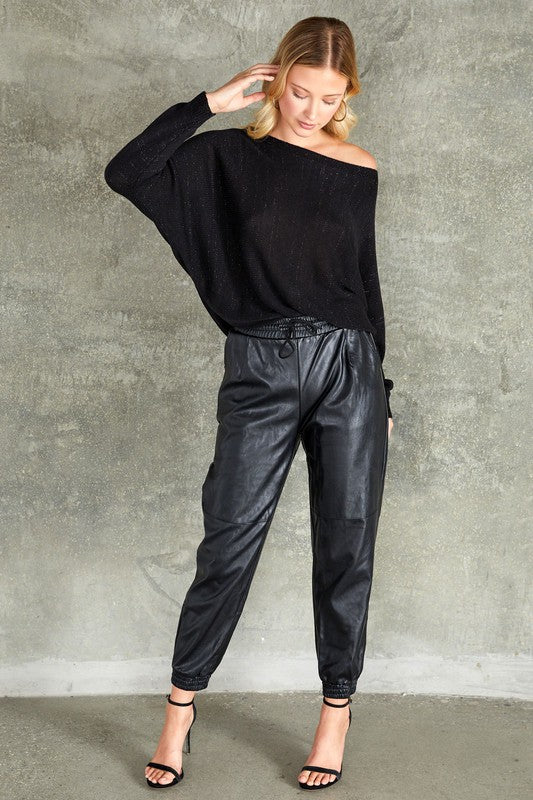 1243-CUFFED JOGGER WITH KNEE STITCH CONTRAST