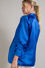 Load image into Gallery viewer, 3073-SATIN SHAWL BLAZER JACKET-ROYAL

