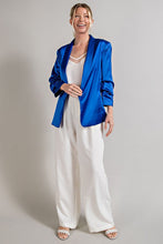 Load image into Gallery viewer, 3073-SATIN SHAWL BLAZER JACKET-ROYAL
