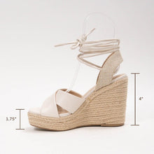 Load image into Gallery viewer, 1509- &quot;LONE&quot; strappy wedge- Bone
