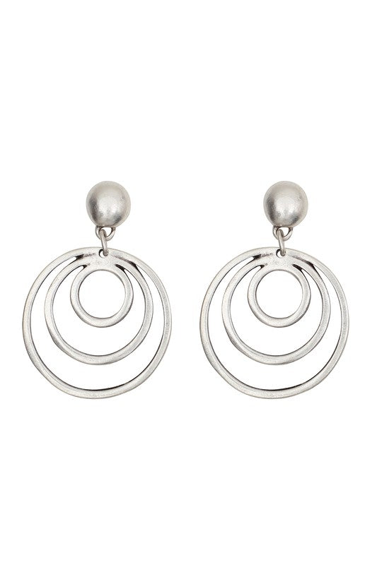 NE1602-Hand made pewter silver plated earrings.