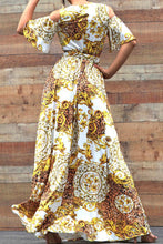 Load image into Gallery viewer, 3165-Printed Venetian V Neck Maxi Dress
