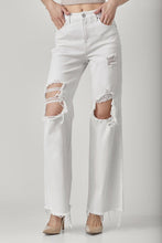 Load image into Gallery viewer, 1718-HIGH-RISE DISTRESSED WIDE LEG DAD JEANS
