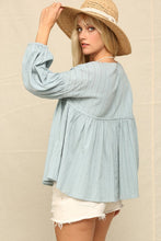 Load image into Gallery viewer, 3225-CROPPED FIT AND FLARE BLOUSE-SAGE
