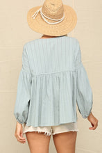 Load image into Gallery viewer, 3225-CROPPED FIT AND FLARE BLOUSE-SAGE
