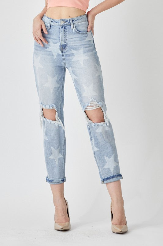 1691-HIGH-RISE SLOUCH STAR JEANS