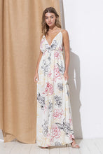 Load image into Gallery viewer, 3176-Floral Halter Maxi Dress -CREAM
