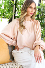 Load image into Gallery viewer, 1887- SEQUIN CUFF LONG SLEEVE TOP-BLUSH
