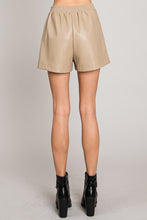 Load image into Gallery viewer, 1874-Soft Vegan Leather High Waisted Shorts-LATTE
