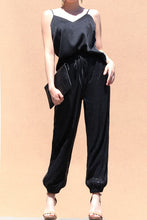 Load image into Gallery viewer, 1982-SEQUIN PANT AND SATIN TOP SET-BLACK
