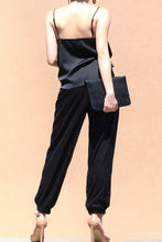 Load image into Gallery viewer, 1982-SEQUIN PANT AND SATIN TOP SET-BLACK
