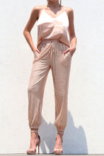 Load image into Gallery viewer, 1981-SEQUIN PANT AND SATIN TOP SET-CHAMPAGNE
