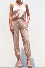 Load image into Gallery viewer, 1981-SEQUIN PANT AND SATIN TOP SET-CHAMPAGNE
