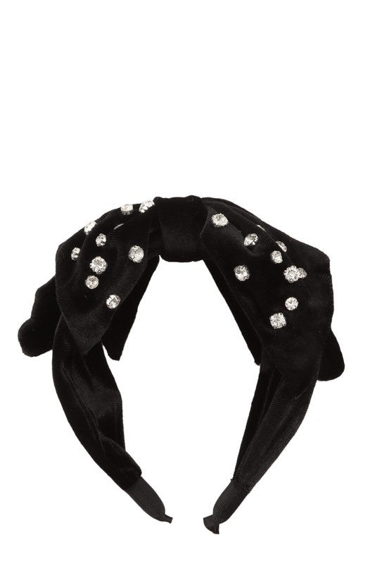 Big Ribbon with Rhinestones Accent Head Band
