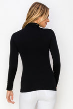 Load image into Gallery viewer, 2014-Seamless Mock Neck Long Sleeve Top-BLACK
