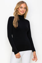 Load image into Gallery viewer, 2014-Seamless Mock Neck Long Sleeve Top-BLACK
