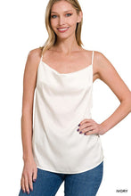 Load image into Gallery viewer, 3368- Satin Cowl Neck Cami- IVORY
