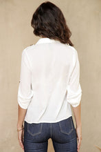 Load image into Gallery viewer, 3128-SOLID COLLARED SLEEVE CHIFFON TOP
