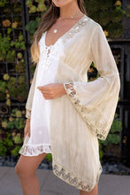 Load image into Gallery viewer, 3182-DIPDYE BELL FLORAL SHELL SEQUIN NECKLINE TUNIC
