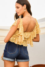 Load image into Gallery viewer, 1516-Off Shoulder Elastic Ruffle Floral Print Top
