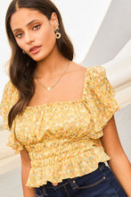 Load image into Gallery viewer, 1516-Off Shoulder Elastic Ruffle Floral Print Top
