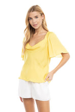 Load image into Gallery viewer, 3362-Bias Flutter Sleeve Blouse-YELLOW
