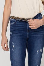 Load image into Gallery viewer, 1235-MID RISE FLARE W LEOPARD TRIM
