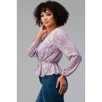 Load image into Gallery viewer, 857 -PURPLE SURPLICE TOP
