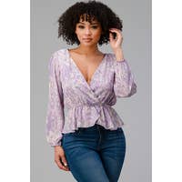 Load image into Gallery viewer, 857 -PURPLE SURPLICE TOP
