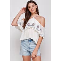 #829 - Floral Scallop Lace Tiered Top