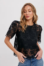 Load image into Gallery viewer, 3189-Embroidery Lace Top-Black
