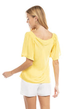 Load image into Gallery viewer, 3362-Bias Flutter Sleeve Blouse-YELLOW
