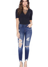 Load image into Gallery viewer, EUNINA #85-101 -Clara 9732DK Clara high rise skinny crop DARK WASH
