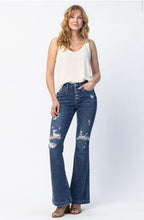 Load image into Gallery viewer, 3002- HIGH RISE BUTTON FLY DISTRESSED FLARE
